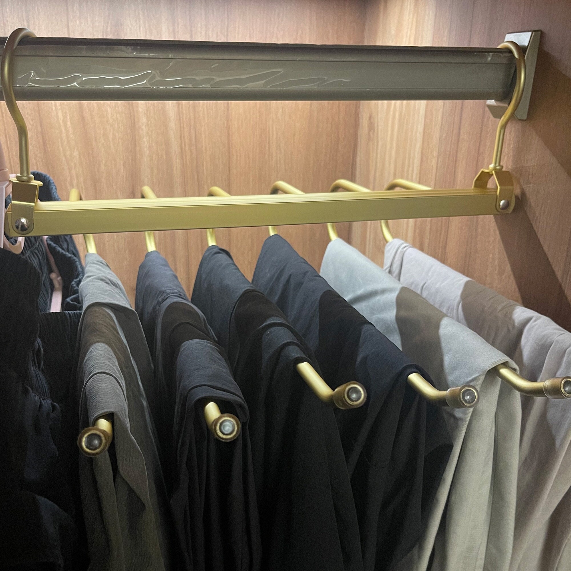 MORALVE Space Saving Hangers for Closet Organizer - 4 Pack European Beechwood Shirt Organizer for Closet - Space Saver Hangers for Clothes - Closet