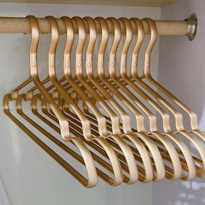 10 PCS Aluminium Alloy Metal Clothes Hangers ,Anti-Slip Coat Hangers  Drying Rack, Wardrobe Space Saver Clothing Storage Rack,10PCS