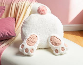 Bunny Butt Pillow: Plush Rabbit Tail Cushion, Cozy Home Decor