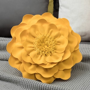 Summer 3D Peony Flower Throw Pillows Cushion with Insert/Round Shaped Velvet Decorative Colorful Accent Pillow for Couch Bed Home Decor Gift