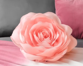 3D Rose Flower Accent Pillows with Insert/ Spring Decor Throw Pillow / Velvet Decorative Throw Pillow/ Bed Couch Cushion for Home Decor