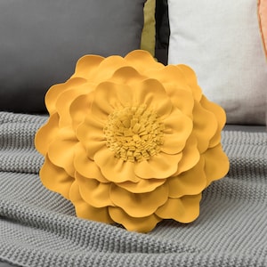 3D-pionblomma i sammet: Mjuk dekorativ kuddfodral för hösten, presentkudde