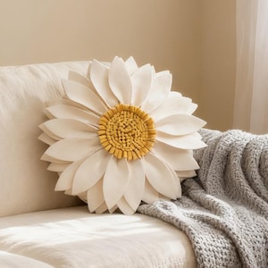 Federa per cuscino con fiori 3D, decorativa ed estetica, realizzata a mano, rotonda, floreale, per casa, letto, divano, camera da letto, sedia