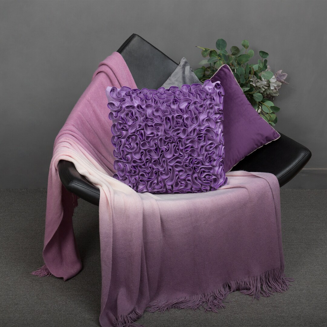 Purple Throw Pillow Cover 18x18, Decorative Accent Pillowcase, Velvet