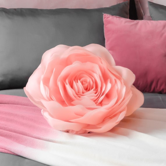 3D Rose Flower Accent Pillows With Insert/ Valentine's Day Gifts for Girl /  Velvet Decorative Throw Pillow/ Bed Couch Cushion for Home Decor 