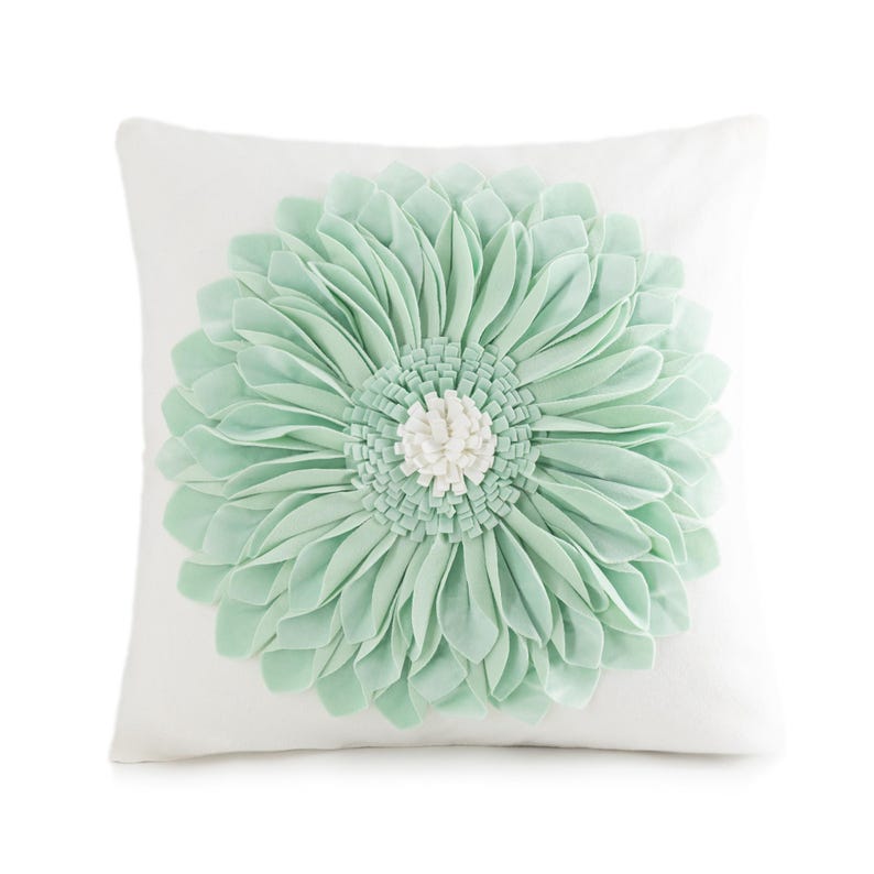 Handmade Throw Pillow Covers 18x18 Inch Blue 3D Sunflower Cushion Covers Decorative Pillowcases Couch Living Room Farmhouse Decor Green