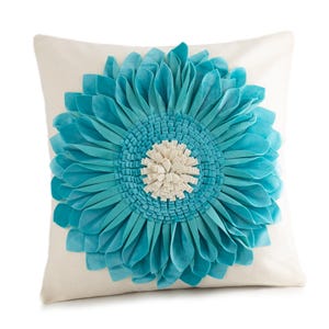 Handmade Throw Pillow Covers 18x18 Inch Blue 3D Sunflower Cushion Covers Decorative Pillowcases Couch Living Room Farmhouse Decor image 8