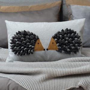 Cute 3D hedgehog throws pillow cover,Comfortable home decorative lumbar pillowcases, 14x24 Cushion cover for Couch Bed Housewarming