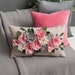 Spring Decor Pink Flower Lumbar Long Throw Pillow Cover 12x20, Handmade Home Decorative Accent Pillowcase for Bed Couch Bedroom Living Room