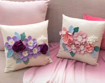 3D Flower Throw Pillow Cover 18x18: Summer Home Decor