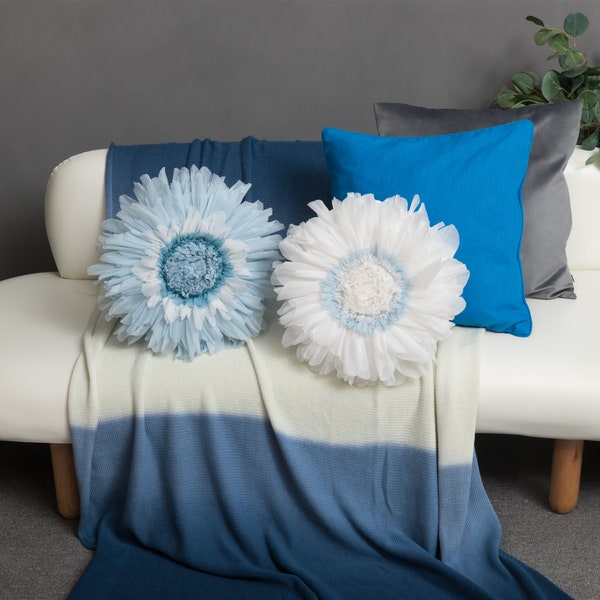 Round Shaped Accent Pillow 3D Flower Throw Pillows Cover Decorative Pillowcase Shams Cushion Covers for Bed Couch Bedroom Living Room