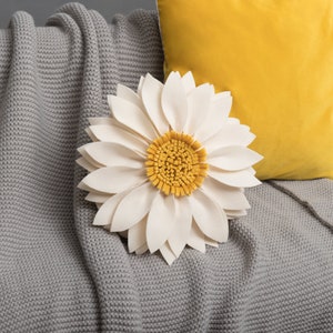 Almohada de flores de margarita 3D con funda de lona, almohada decorativa de verano para el hogar, almohadas con acento floral, cojín decorativo para sofá, cama, regalo