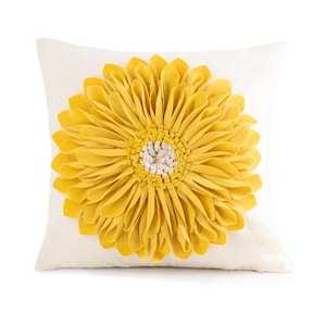 Handmade Throw Pillow Covers 18x18 Inch Blue 3D Sunflower Cushion Covers Decorative Pillowcases Couch Living Room Farmhouse Decor