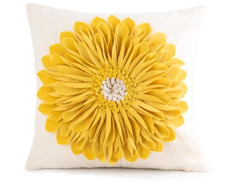 Handmade Throw Pillow Covers 18x18 Inch Blue 3D Sunflower Cushion Covers Decorative Pillowcases Couch Living Room Farmhouse Decor