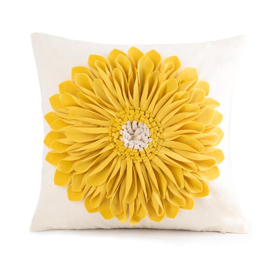 Handmade Throw Pillow Covers 18x18 Inch Blue 3D Sunflower Cushion Covers Decorative Pillowcases Couch Living Room Farmhouse Decor