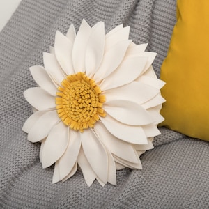 Daisy flower throw pillow/Cute flower pillows covers/Floral accent pillows/Decorative cushion/Gift for couch bed living room home decor. image 8