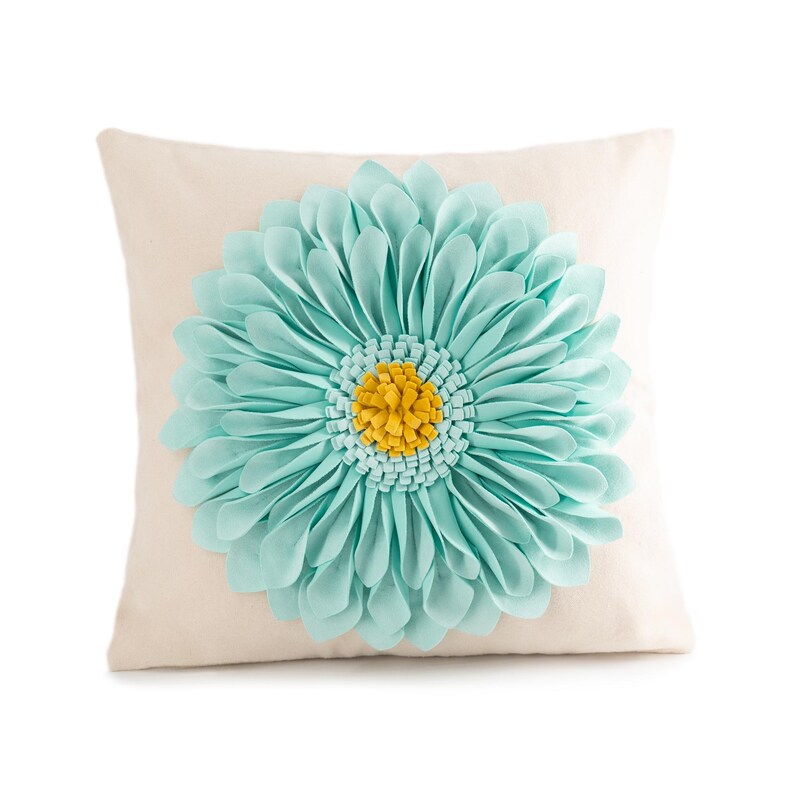 Handmade Throw Pillow Covers 18x18 Inch Blue 3D Sunflower Cushion Covers Decorative Pillowcases Couch Living Room Farmhouse Decor light blue