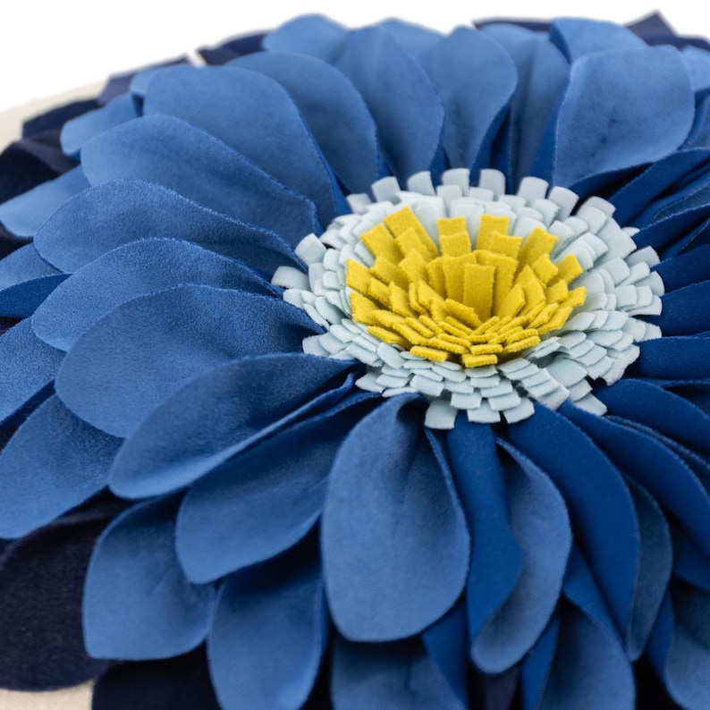 Handmade Throw Pillow Covers 18x18 Inch Blue 3D Sunflower Cushion Covers Decorative Pillowcases Couch Living Room Farmhouse Decor image 6