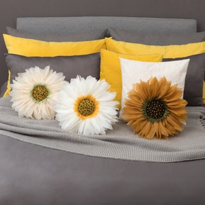 Cojines decorativos de verano con girasoles, cojines redondos con flores decorativas, cojines coloridos, regalo para el hogar, cama, sofá, sala de estar.