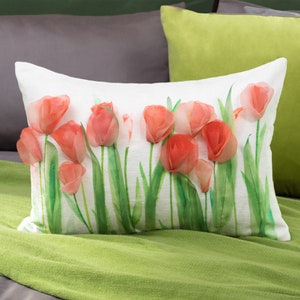 Funda de almohada larga con refuerzo lumbar de 14 x 20 pulgadas, decoración del Día del Padre con flores, regalo único para el hogar, funda de almohada decorativa para cama, sofá, dormitorio, sala de estar