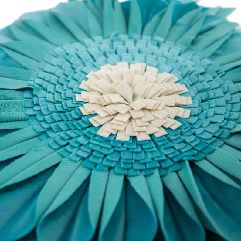 Handmade Throw Pillow Covers 18x18 Inch Blue 3D Sunflower Cushion Covers Decorative Pillowcases Couch Living Room Farmhouse Decor image 9