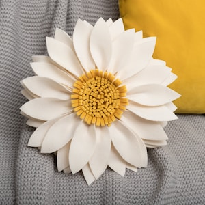 Daisy flower throw pillow/Cute flower pillows covers/Floral accent pillows/Decorative cushion/Gift for couch bed living room home decor. image 6