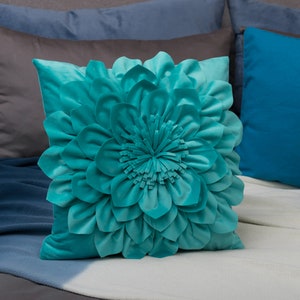 Peony Flower Velvet Throw Pillow Covers Set 18x18, Decorative Accent Pillowcase Cushion Cover Unique Home Decor for Couch Bed Living Room Teal
