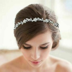 Bridal Wedding Hair Accessories with Crystal Diamante for Bride, Bridal Headband, Bridesmaid Bridal Tiara, or Flower Girl Wedding Jewelry