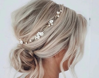 Flower Hair accessories Hair Vine Bridal Hair Vine Wedding Hair Vine Bridal Hair Piece Wedding Hair Piece Pearl hair vine Hair Vine wedding