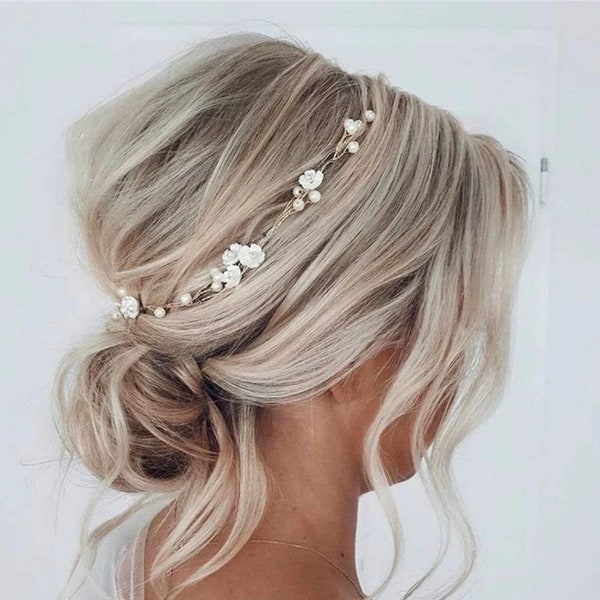 Flower Hair accessories Hair Vine Bridal Hair Vine Wedding Hair Vine Bridal Hair Piece Wedding Hair Piece Pearl hair vine Hair Vine wedding