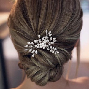 Glass diamonds & Pearls Bridal Comb Hair Piece - Handmade Womens wedding Hair comb,bride Headdress,bridesmaid headgear, Gift