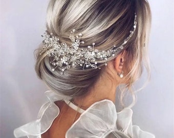 Handmade Vintage Rose gold Silver Wedding Accessories bridal headwear Shiny Crystal Hair comb Elegant banquet for women