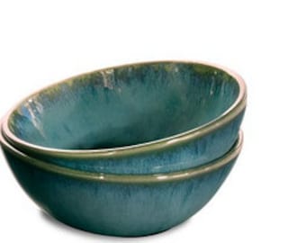 Keramik Müslischalen-Set handgemacht aus Portugal in grün (15cm)