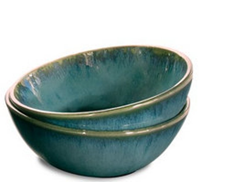 Keramik Müslischalen-Set handgemacht aus Portugal in grün 15cm Bild 1