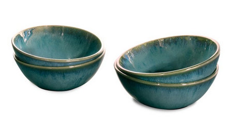 Keramik Müslischalen-Set handgemacht aus Portugal in grün 15cm Bild 4