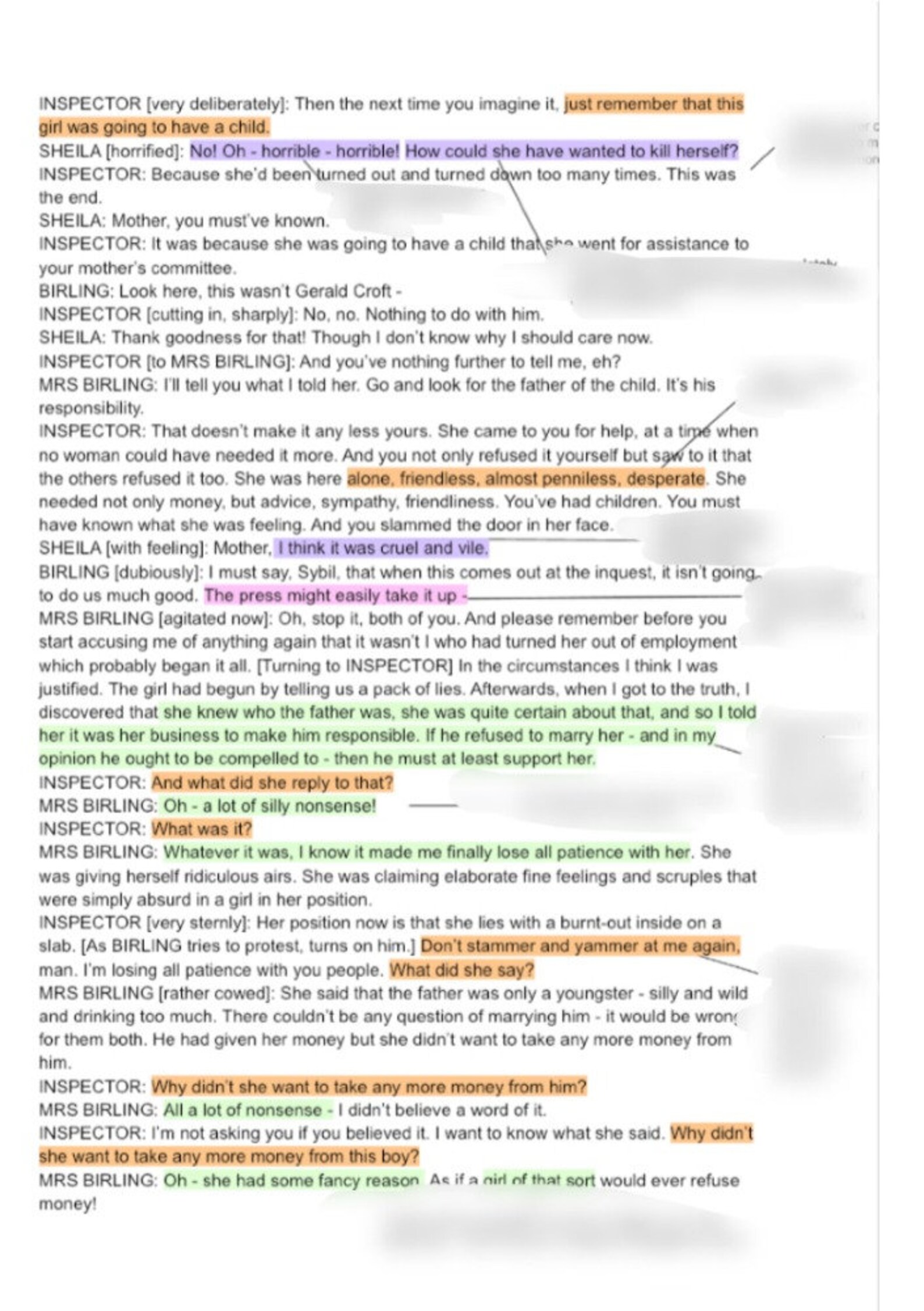 An Inspector Calls Act 2 Full Analysis Etsy