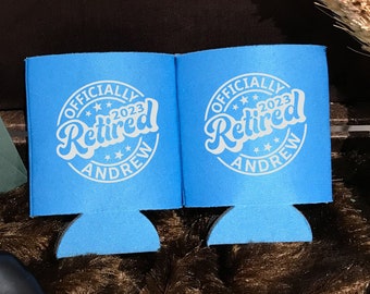 Oficialmente Jubilado - Enfriador de latas para jubilados, recuerdo de fiesta de jubilación, fiesta de jubilación, enfriador de latas personalizado