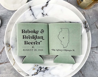 Wedding Venue Coolers - Wedding Can Coolers, Personalized Wedding Favors, Personalized Can Coolers, Beer Huggers