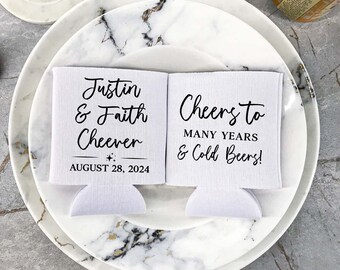 Cute Wedding Saying Coolers - Custom Wedding Can Coolers, Wedding Favor, Favors For Guests, Beer Holder