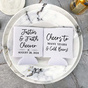 Süße Hochzeits-Dosenkühler - Benutzerdefinierte Hochzeit Dosenkühler, Gastgeschenk, Gastgeschenke, Bierhalter