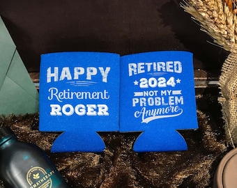 Happy Retirement - Custom Retirement Coolers, Retirement Favors, Personalised Can Holder, Beer Holder