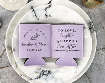 To Love Laughter and Happily Ever After - Benutzerdefinierte Hochzeitskühler, Dosenkühler Gastgeschenke, Hochzeit Dosenkühler, Bierhalter