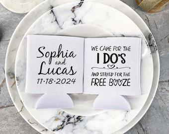 We Came For The I Do's - Personalized Can Coolers, Funny Wedding, Custom Favors For Wedding, Beer Holder