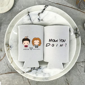 How You Doin? - Customized Slim Can Cooler, Wedding Can Cooler, Favors For Guests, Beverage Holder