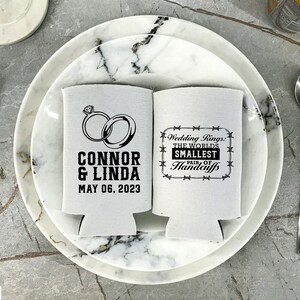 Personalized Can Coolers For Wedding - Customized Slim Can Cooler, Wedding Cozy, Wedding Party Decor, Beverage Holder