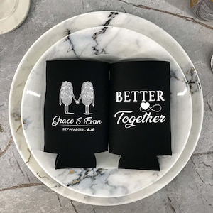 Better Together - Skinny Can Coolers, Wedding Can Cozy, Wedding Favor, Wedding Decor, Custom Wedding Favor