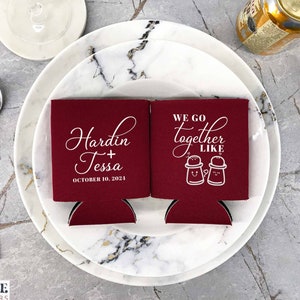 We Go Together Like - Wedding Coolers, Wedding Beer Can Coolers, Beer Holder, Coolers For Guests