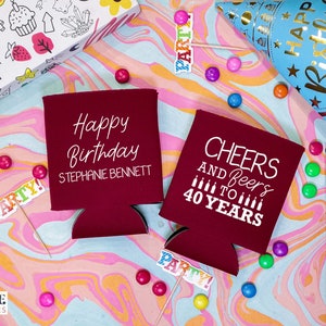 Prost und Bier - 40er Geburtstagskühler, 40er Geburtstagsgeschenk, personalisierter Geburtstags-Dosenkühler, Geburtstagsgeschenk, Bierhalter