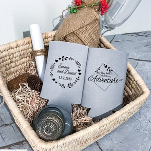 And They Said Yes - Custom Slim Can Coolers, Wedding Can Cozy, Personalized Wedding Favors, Beer Holder & Insulator