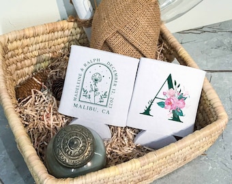 Monogram Wedding Can Coolers, Custom Wedding Can Coolers, Personalized Can Coolers, Beverage Holder, Gifts For Guests